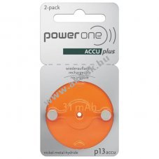 PowerOne P13 PR48 ACCUplus hall�k�sz�l�k akku 1,2V 30mAh 2db/csomag Ni-MH