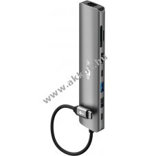 Goobay Slim 8-port USB-C hub HDMI RJ45 100 W PD USB 3.2