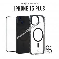 Goobay 4in1 v�d�csomag tok, kijelz�- �s kamerav�d�, applik�tor, kompatibilis Apple iPhone 15 Plu