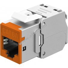 Goobay RJ45 CAT 6A STP Keystone-modul Slim 14,5mm narancs