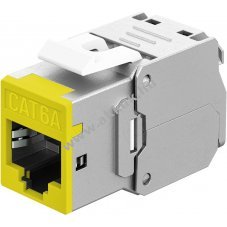 Goobay RJ45 CAT 6A STP Slim Keystone-modul 14,5mm sz�les s�rga
