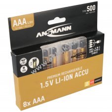 Ansmann Premium AAA (mikro) akku 1,5V 500mAh 8db/csomag Li-Ion