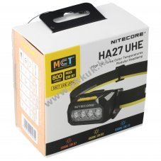 Nitecore HA27 UHE fejl�mpa 800lm Akkural �s t�lt�k�bellel Li-Ion