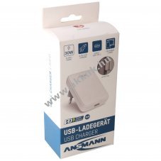 Ansmann USB-C t�lt� 130PD 30W Power Delivery 3.0 PPS Quick Charge 3.0 feh�r