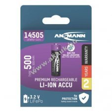 Ansmann LiFePO4 AA Mignon ceruza napelemes akku 3,2V 500mAh 1db/csomag LiFePO4