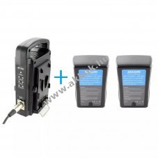 Axcom SM-CPVM-2 t�lt� + 2x U-SVLO-190-UD 190Wh V-Mount akku vide�kamera
