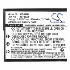 Helyettes�t� kamera akku Sony NP-BG1 1000mAh 3.7Wh Cyber-shot DSC-T20/B