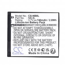 Helyettes�t� kamera akku Canon PowerShot A3000 NB-8L 740mAh 2.74Wh