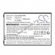 Helyettes�t� vonalk�dolvas� akku Urovo i6200S HBL6200 3800mAh 14.44Wh 3.8V
