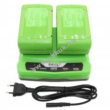 Helyettes�t� szersz�mg�p t�lt� GreenWorks akkumul�tort�lt� G24 G24X2UC2