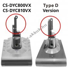 Helyettes�t� porsz�v� akku Dyson V8 215681 2600mAh 56.16Wh