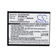 Helyettes�t� telefon akku HTC Desire 616 BOPBM100 1800mAh 6.66Wh