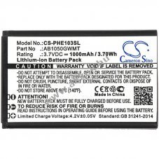 Helyettes�t� telefon akku Philips E103 AB1050GWMT 1000mAh 3.7Wh