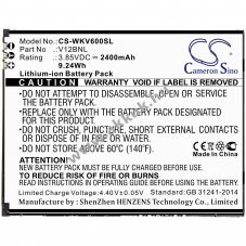 Helyettes�t� telefon akku Wiko View V12BNL 2400mAh 9.24Wh
