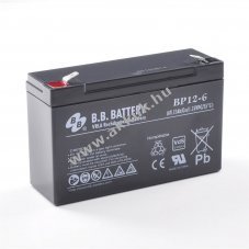 B.B. Battery BP12-6 VdS 6V 12Ah �lom-savas (AGM) akku