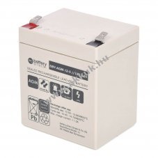 Helyettes�t� akku SBY-AGM-12-5 12V 5Ah AGM �lom-sav 90x70x101mm T2 Faston 250 (6,3mm)