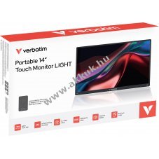 Verbatim Portable Monitor LIGHT 14\ FullHD IPS 10 pontos �rint� 5000mAh Powerbank USB-C HDMI