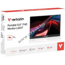 Verbatim Portable Monitor LIGHT 15.6 (39.62cm) Full HD USB-C HDMI IPS NON-Touchscreen