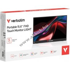 Verbatim Portable Monitor LIGHT 15,6 (39,62cm) Full HD IPS USB-C Mini HDMI Touchscreen