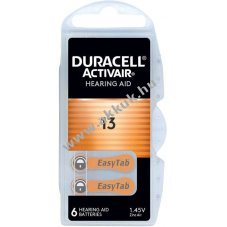 Duracell Activair 13 1,45V 6db/csomag hall�k�sz�l�k elem Zinc Air