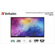 Verbatim PMT-14 hordozhat� monitor 14 (35.56cm) Full HD IPS �rint�k�perny�s 2xUSB-C HDMI USB-A