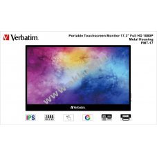 Verbatim Portable Monitor PMT-17 17,3 43,94cm Full HD IPS �rint�k�perny� USB-C HDMI