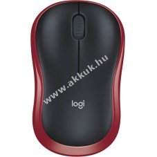 Logitech M185 vezet�k n�lk�li eg�r 2,4GHz 1000dpi 3 gomb piros-fekete USB nano vev�