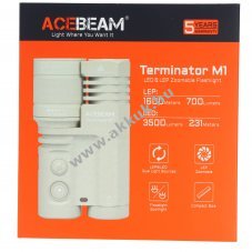 AceBeam Terminator M1 Dual LEP feh�r Limit�lt kiad�s 1600m 3500lm 5000K