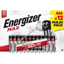 Energizer Max AAA 1.5V 12db/csomag hagyom�nyos elem Alkaline