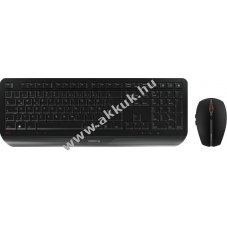 Cherry GENTIX Desktop vezet�k n�lk�li billenty�zet �s eg�r szett fekete DE 2,4GHz 2400dpi 4xAAA