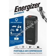 Energizer Akku l�gkompresszor PAC4000 150PSI 2000mAh powerbank LED 1db/csomag