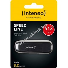 Intenso USB 3.2 Gen.1 Speed Line 512GB Typ-A 70MB/s fekete csomag