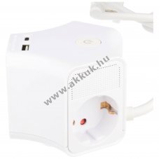Heitech 3-fach csillag alak� eloszt� USB-A �s USB-C 3x v�d��rintkez�s 3680W 230V 16A 1,4m
