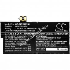 Helyettes�t� t�blag�p akku Surface Pro X 1876 G3HTA056H 4800mAh 36.38Wh