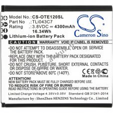 Helyettes�t� hotspot akku Alcatel EE120 TLi043C7 4300mAh 16.34Wh 3.8V