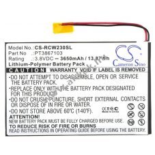 Helyettes�t� t�blag�p akku RCT6272W23 PT3867103 3650mAh 13.87Wh