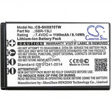 Helyettes�t� ad�vev� akku HX870/SBR-13LI 1100mAh 8,14Wh