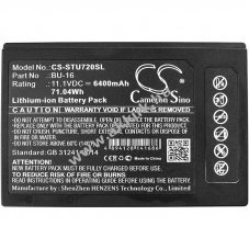 Helyettes�t� m�r�m�szer akku TYPE-72/BU-16 6400mAh 71.04Wh