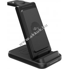 Goobay Wireless Charger vezet�k n�lk�li 3 az 1-ben t�lt� 15W 3 eszk�z egyidej� t�lt�se