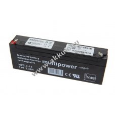 Helyettes�t� akku AKKUMED Kirsch BL520 12V 2200mAh 176x34x60(66)mm 0,796kg �lomakku