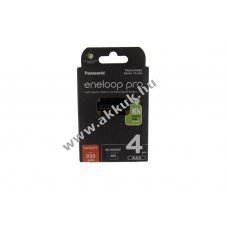 Panasonic eneloop Pro Micro t�pus BK-4HCDE/4BE akku 1,2V 0,9Ah 4db csomag NiMH