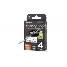 Panasonic eneloop PRO BK-3HCCE/4BE AA Mignon ceruza akku 1,2V 2,45Ah 4db/csomag NiMH