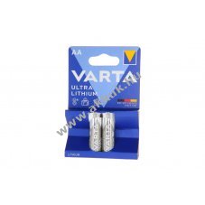 Varta Ultra Lithium 6106 AA Mignon ceruza 1,5V 2900mAh 2db/csomag elem l�tium