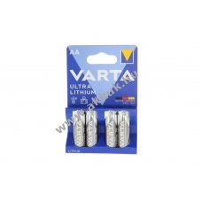 Varta Ultra Lithium 6106 AA Mignon ceruza 1,5V 2900mAh 4db/csomag elem l�tium