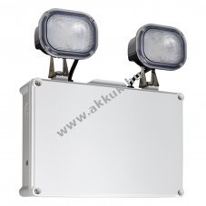 TAURAC Twin Delhi LED biztons�gi l�mpa 6000K 2x2W 3h IP65 tesztgomb