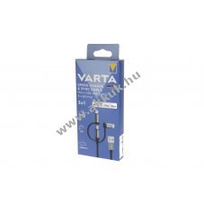 Varta Speed Charge & Sync 3in1 USB A Lightning/Micro USB/Type-C k�bel 2m 12W MFi