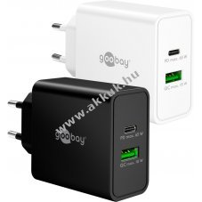 Goobay Multi Fast Charger 65W USB-C PD GaN 1xUSB-C 1xUSB-A fekete