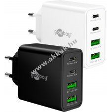 Goobay Multi Fast Charger 65W GaN fekete 2x USB-C PD 2x USB-A QC