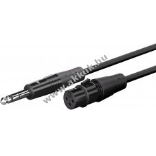XLR-k�bel 5m XLR 3 t�s 6,35mm jack 3 t�s szimmetrikus mono