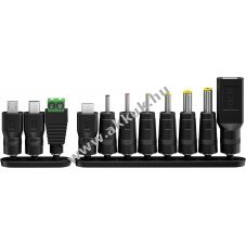T�pegys�g-adapterk�szlet 11db 6x DC-csatlakoz� USB-C USB Mini-B Micro-USB USB-A csavaros sorkapocs